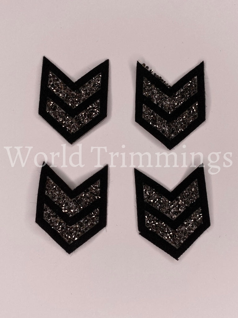 Army Rhinestone Stripes Applique Iron On Transfer Patch Price For 4 Pcs Clothing Accessories