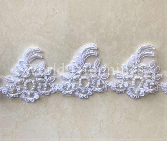Bead And Sequined Lace Trim Beading Cord Bridal Bridal Accessories