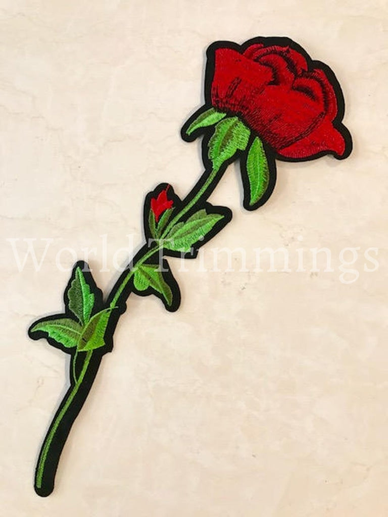 Big Rose Flower Embroidered Applique Patch Lace Embroidery Adhesive Headpiece For Diy Dress Fashion