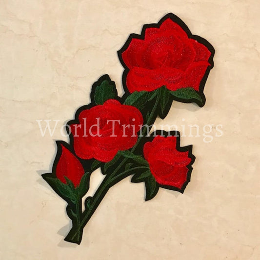 Big Rose Flower Embroidered Applique Patch Lace Embroidery Adhesive Headpiece For Diy Dress Fashion