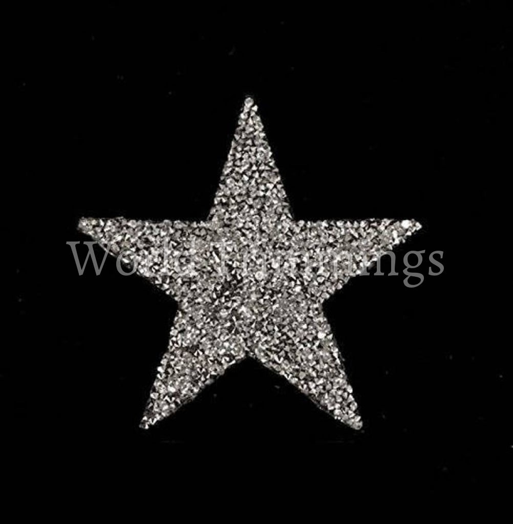 Big Star Rhinestone Applique Iron On Transfer Patch Price For Pcs / 7 1/2 Diameter Costume Accessory