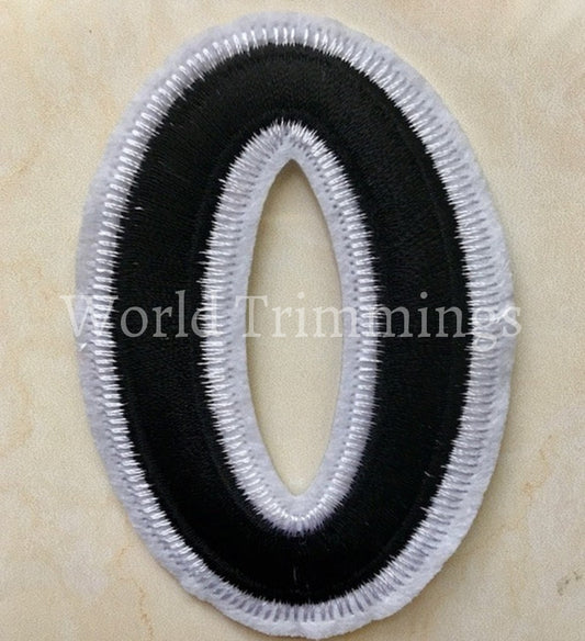 Black And White Embroidered Iron On Numbers Applique Patch Iron On Numerals For T-Shirt Or Coat