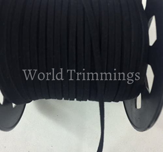 Black Faux Suede Leather Cord String Diy Supplies Lace Vegan Bracelet Cord 3Mm Price Per 12 Yards