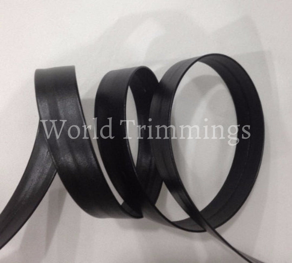 Black Synthetic Leather Bias Tape/20Mm Width Price Per 4 Yards Costume Accessories