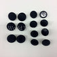 Black Tuxedo Button Set. Polyester Satin Cover Metal Shank./price Per 6Pcs 17Mm And 10Pcs 12Mm