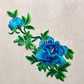 Blue Flower Embroidered Applique Patch Sew On Or Iron Lace Embroidery Adhesive Headpiece For Diy