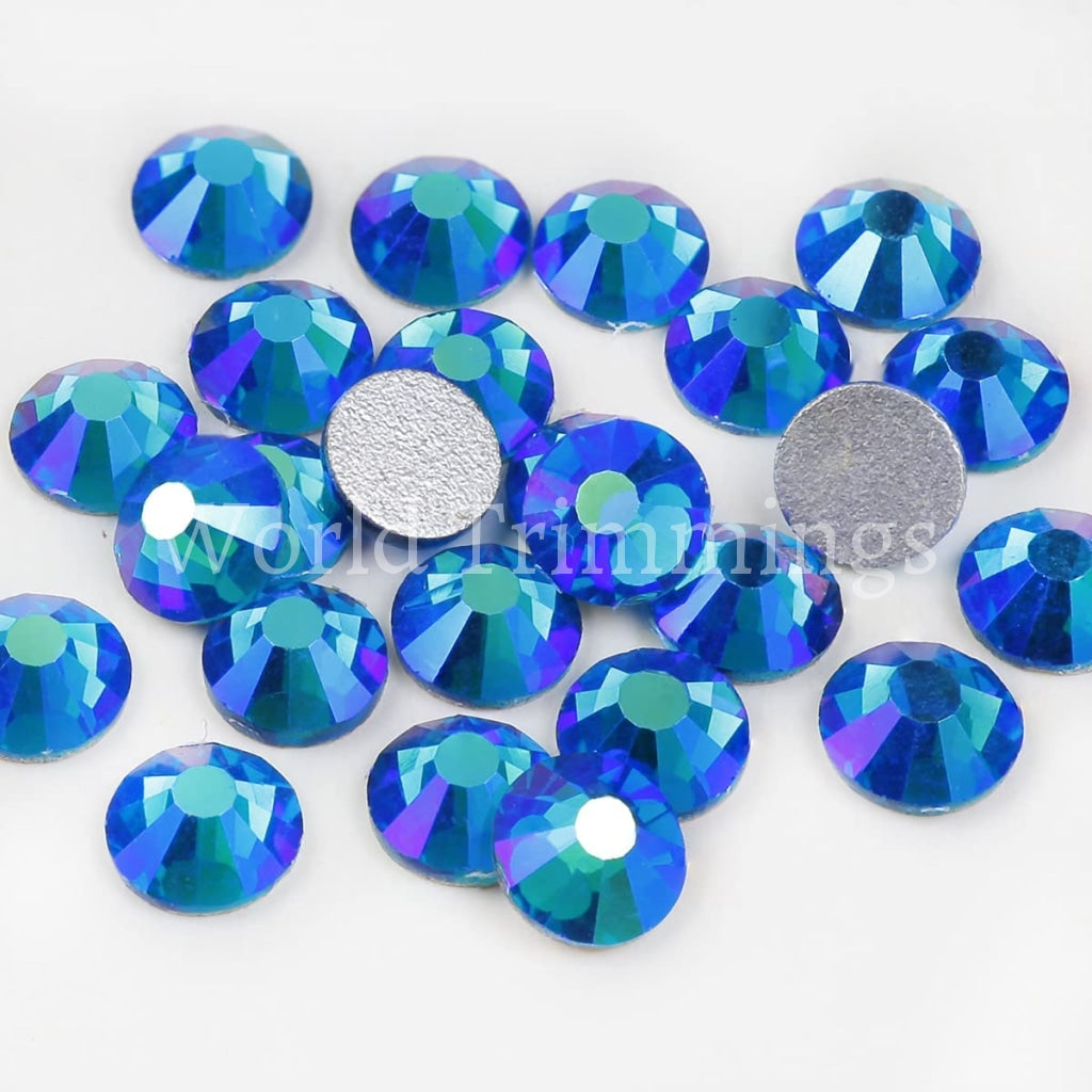 Blue Zircon Ab 6Mm Or 5Mm 4Mm Loose Flat Back Rhinestone Packs/ Swarovski Shine Rhinestones Glue On