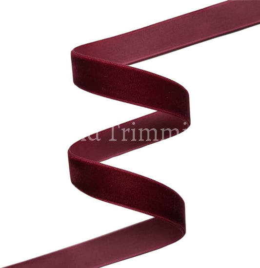 Burgundy Color Single Face Velvet Ribbon 6 Yards 5/8Inch(16Mm) Clothing Accessories