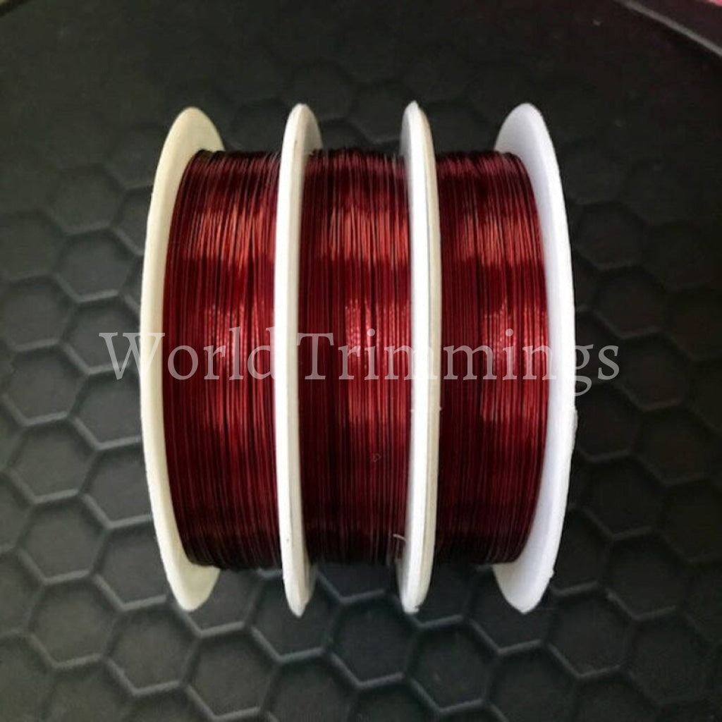 Copper Wire Kit 0.3Mm Diameter. Jewelry Making Supplies Beading Price Per Roll/33 Yards Burgundy