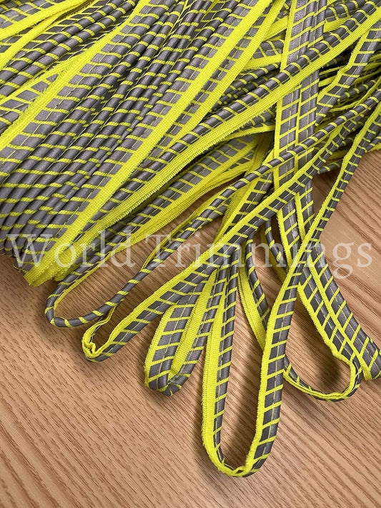 Cord-Edge -Piping Trim Satin -Lip Cord For Clothing Pillows Lamps Draperies 10 Yards (Neon
