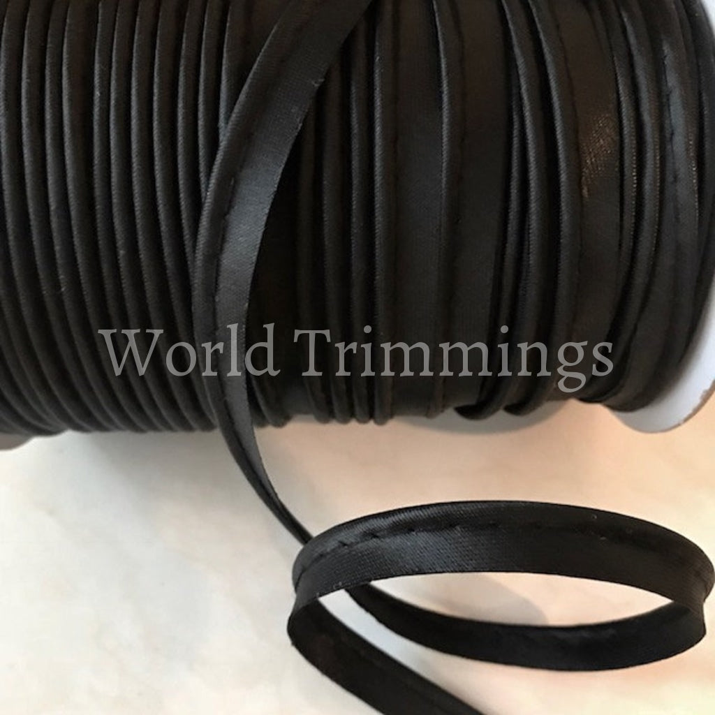 20 Yards Piping Trim with Welting Cord Black Maxi Piping Bias Tape Lip Cord  Trim for Webbing Garment Sewing Trimming Upholstery 0.4 Inch 