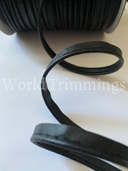 Cord-Edge -Piping Trim Synthetic Leather-Black Lip Cord For Clothing Pillows Lamps Draperies/ Price