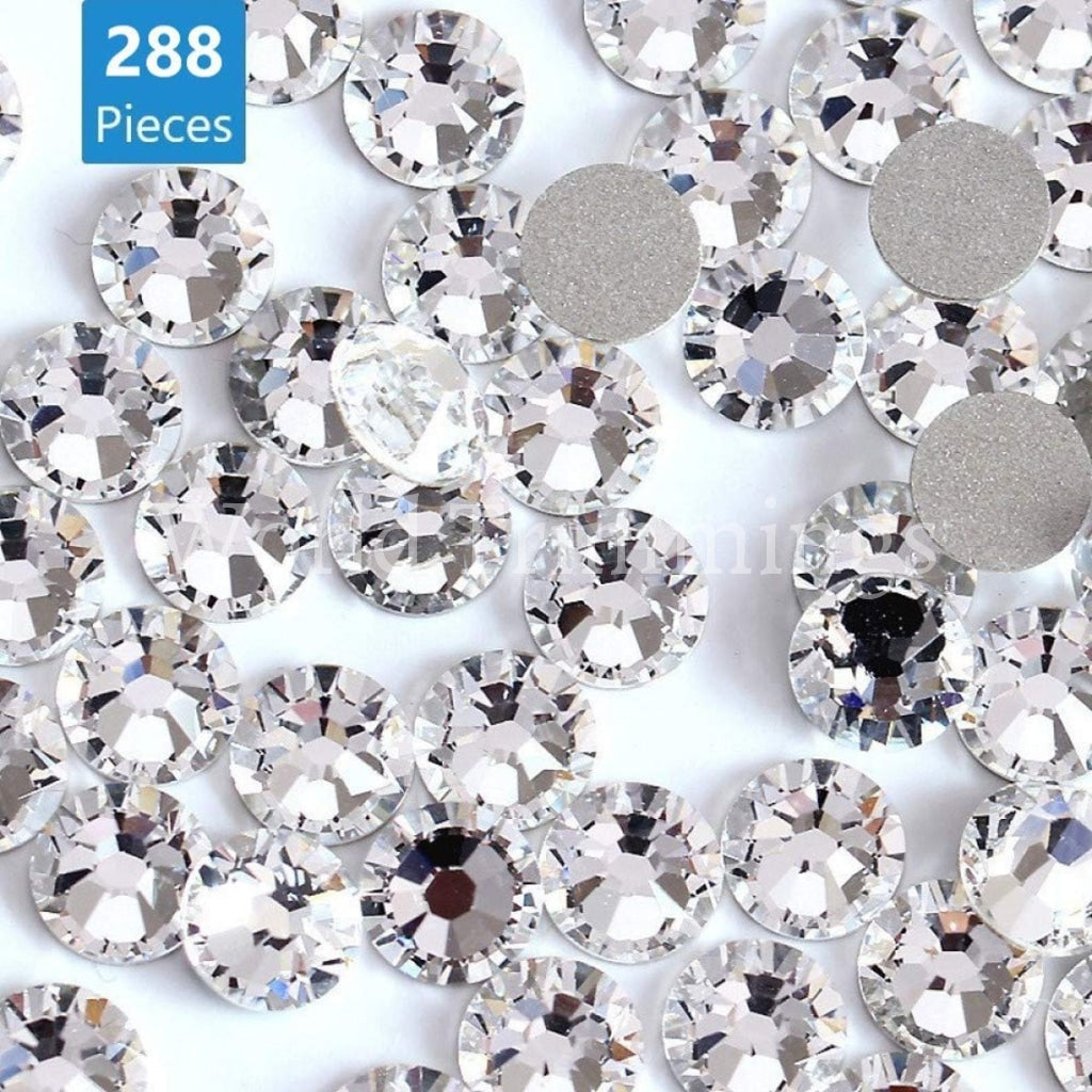 Crystal 6Mm Loose Flat Back Rhinestone Packs/ Swarovski Shine Rhinestones Glue On Or Ab Ss30/288Pcs