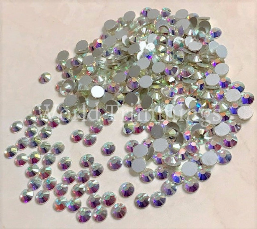 Crystal Ab 6Mm Loose Flat Back Rhinestone Packs/ Swarovski Shine Rhinestones Glue On Ss30/288Pcs