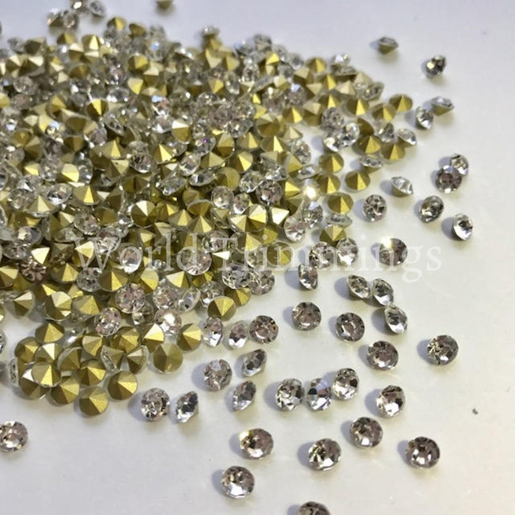 Crystal Ab Ss10 Loose Pointy Rhinestone Packs/ Swarovski Shine Rhinestones Glue On Ss10/1440Pcs