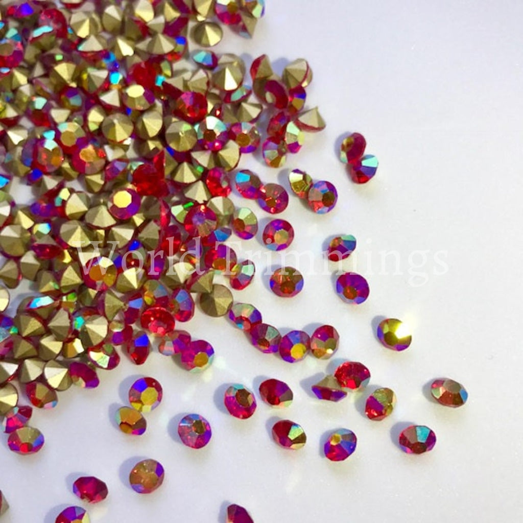 Crystal Ab Ss10 Loose Pointy Rhinestone Packs/ Swarovski Shine Rhinestones Glue On Ss10/1440Pcs