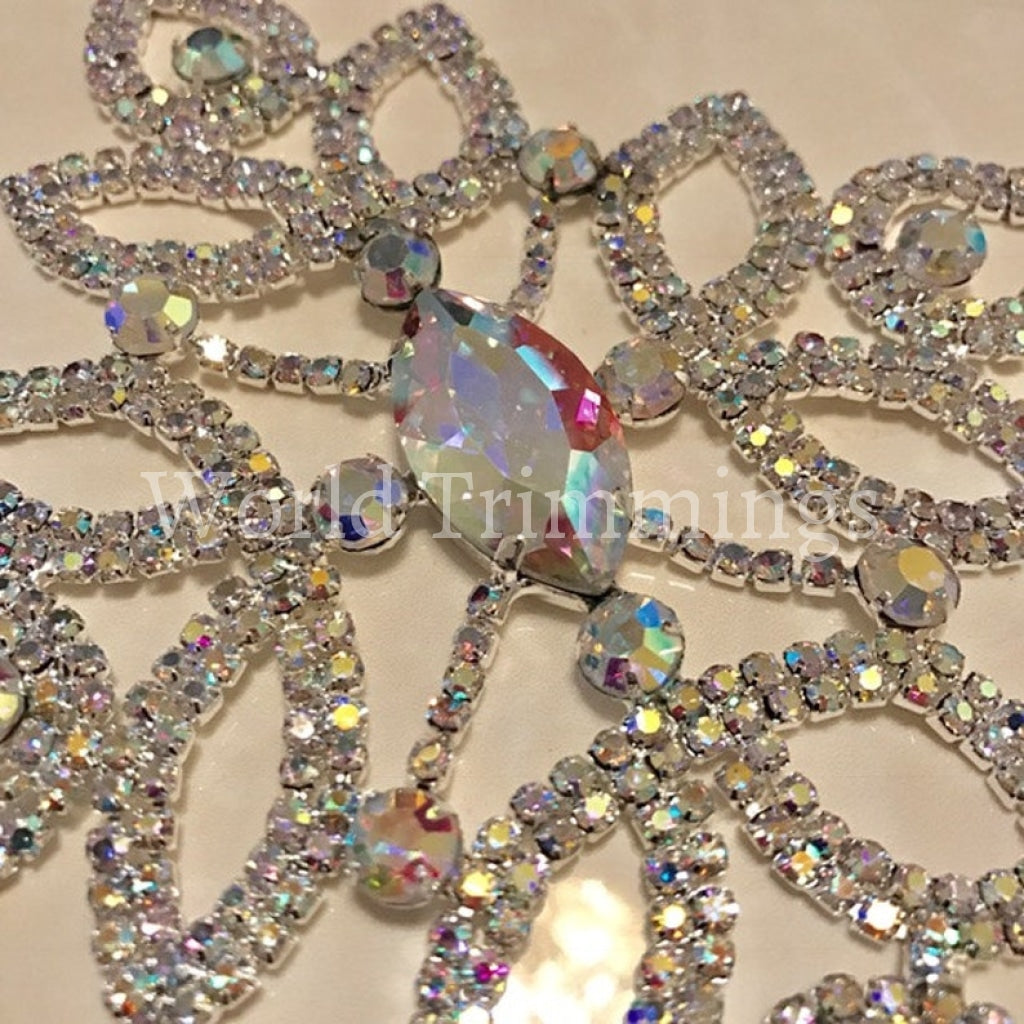 Crystal Diamante Rhinestone Applique For Bridal And Wedding Dress Embellishments Applique/ Swarovski