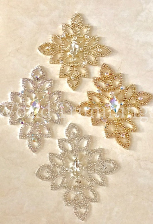 Crystal Diamante Rhinestone Applique For Bridal And Wedding Dress Embellishments Applique/ Swarovski