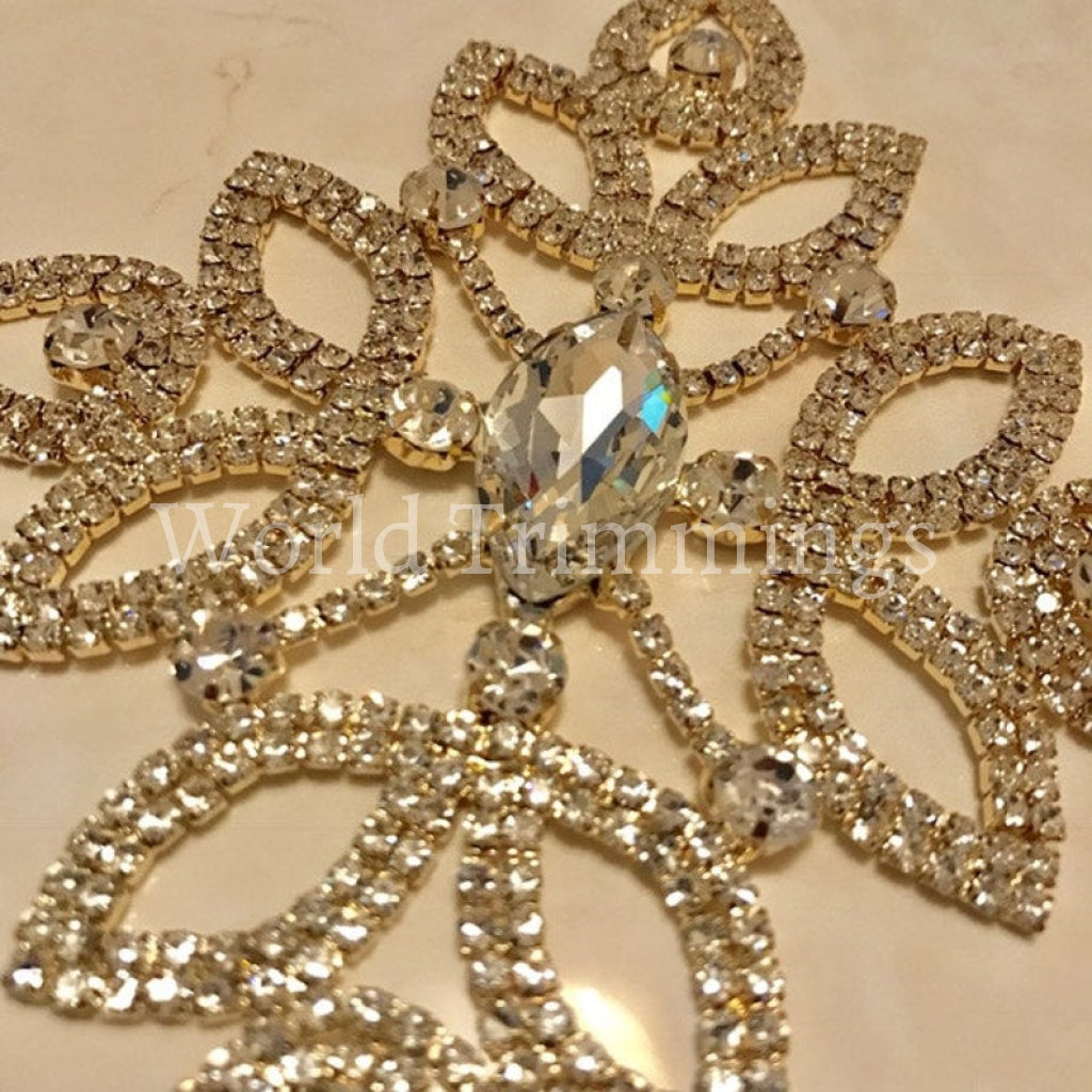 Crystal Diamante Rhinestone Applique for Bridal and Wedding Dress