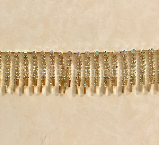 Crystal Gold Drop Rhinestone Trimming Chain Bridal Wedding Sash Hair Decoration 1.5 Diameter Selling