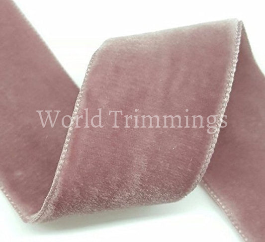 Double Face Nylvalour Swiss Velvet Nylon Ribbon 1.5-Inch Made In Switzerland/ Price Per Yard Rose