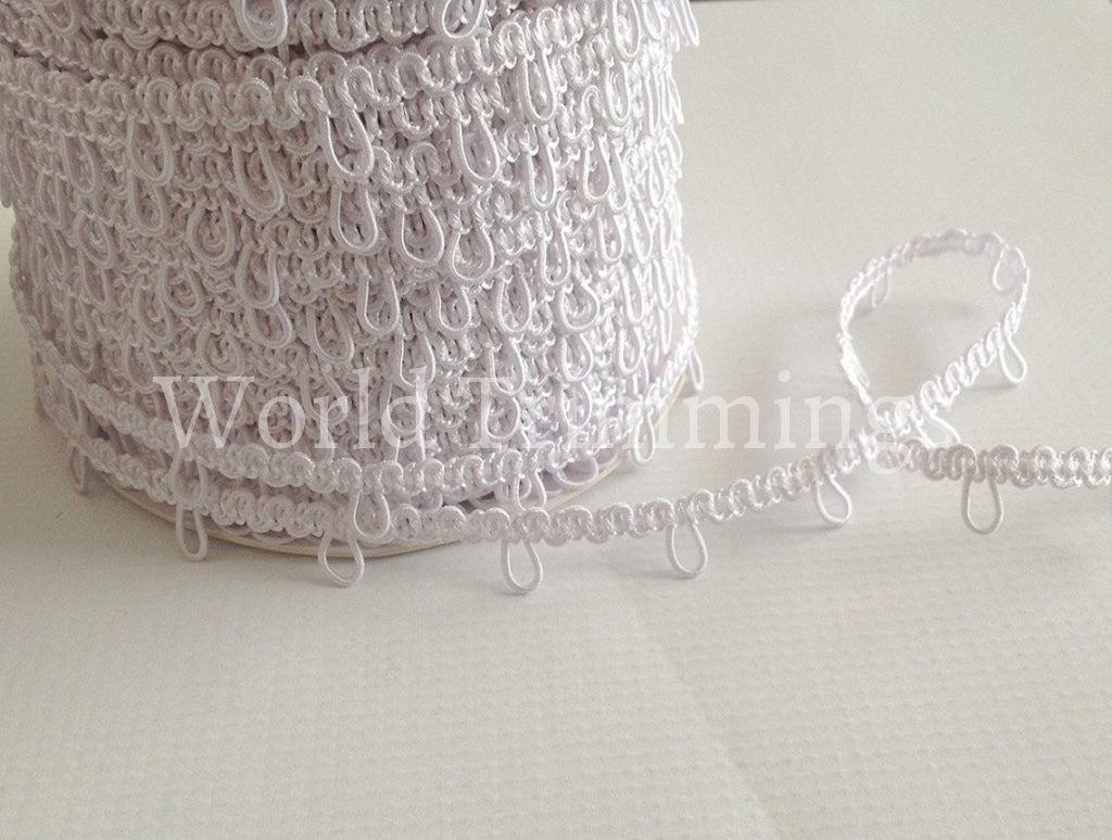 Elastic Button Loop 1 Spacing White Or Ivory Black/ Price Per 2 Yards White Bridal Accessories