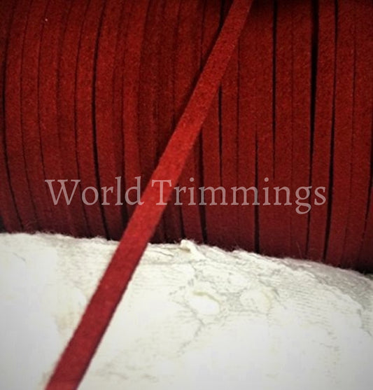 Faux Suede Leather Cord Red Color String Diy Supplies Lace Vegan Bracelet Cord 3Mm Price Per 12