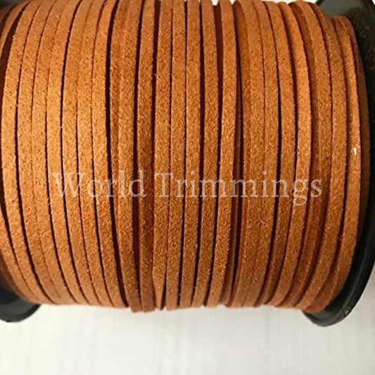 Faux Suede Leather Cord String Diy Supplies Lace Vegan Bracelet 3Mm Price Per 12 Yards (Tangerine)