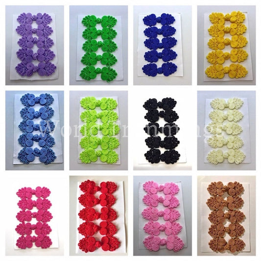 Five Pairs Of Bead Chinese Frogs Fasteners Closure Buttons Neon Green Clothing Accessories