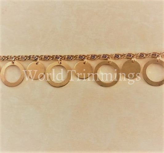 Gold Plated Chain With Dangling Coin Charms/ Price Per Yard Costumes