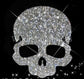 Large Skull Rhinestone Transfer - Iron On Hot Fix Crystal Bling Shirts Design Motif For Hat Jacket