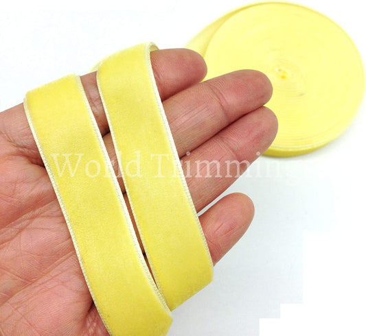 Light Yellow Color Single Face Velvet Ribbon 6 Yards 5/8Inch(16Mm) Baby & Toddler Clothing