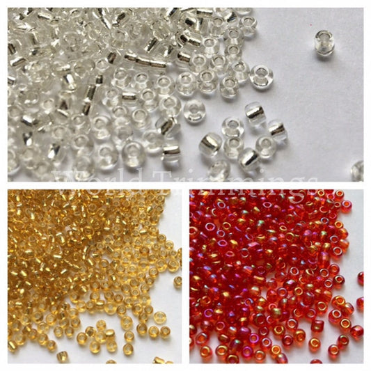 Loose Seeds Beads Price Per Pack/ 80 Grams Size 11/0 Color:  Hot Pink Ab/gold/silver Baby & Toddler