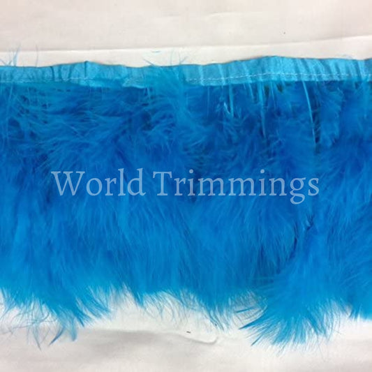 Marabou Turkey Fluff Feather Fringe Trim 6-7Long Teal (Selling Per Yard) Costume Accessories