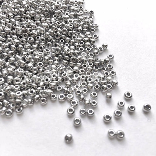 Metallic Seeds Beads Size 11/0 Loose Available In 3 Colors Price Per Bag/80 Grams Silver Gray Baby &
