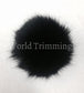 Natural Genuine Fox Fur Pom Ball 3.5-4 Inch Width Black Hats