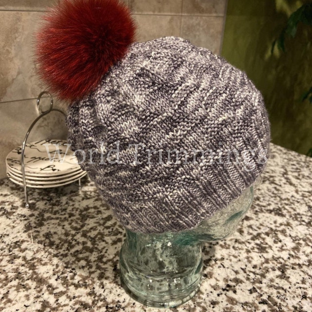 Natural Genuine Fox Fur Pom Ball 3.5-4 Inch Width Hats