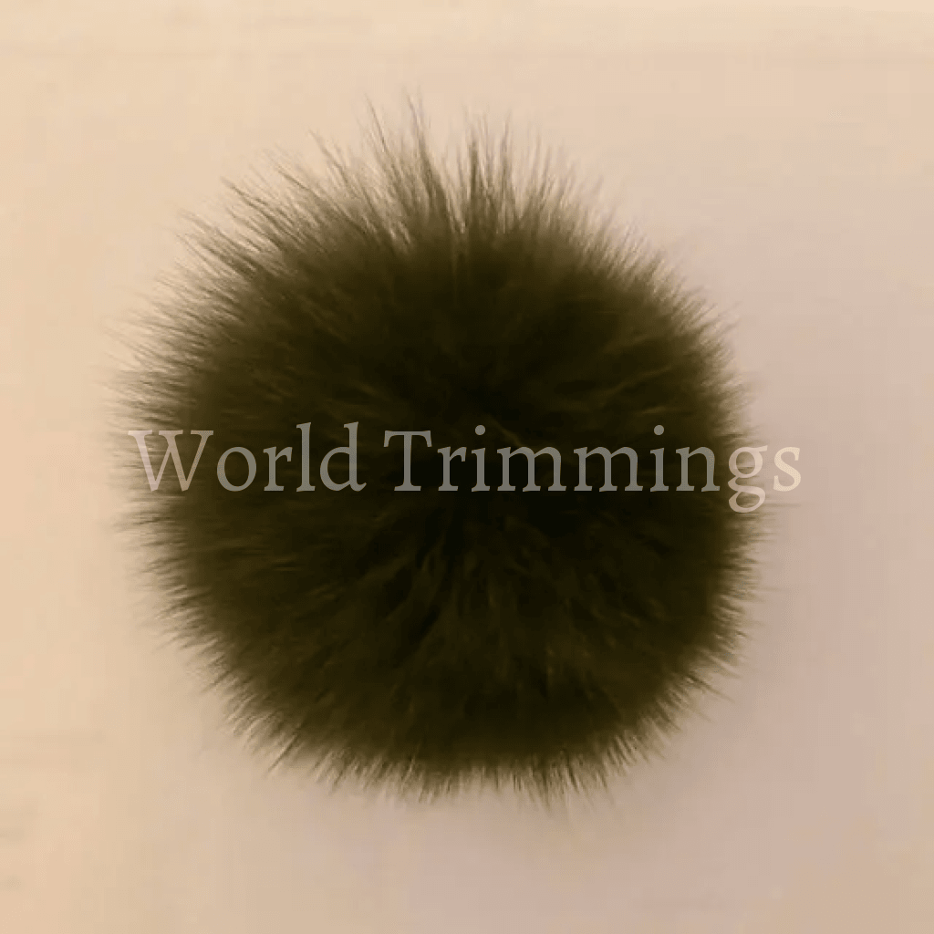 Natural Genuine Fox Fur White / Black/ Pom Ball 3.5-4 Inch Width This Wholesale Price Per Dozen Hats