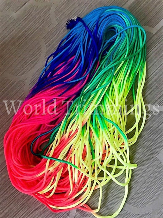 Neon Color Nylon Cord - Knotting/beading Cord 5Mm Rainbow/ 12 Yards Costumes