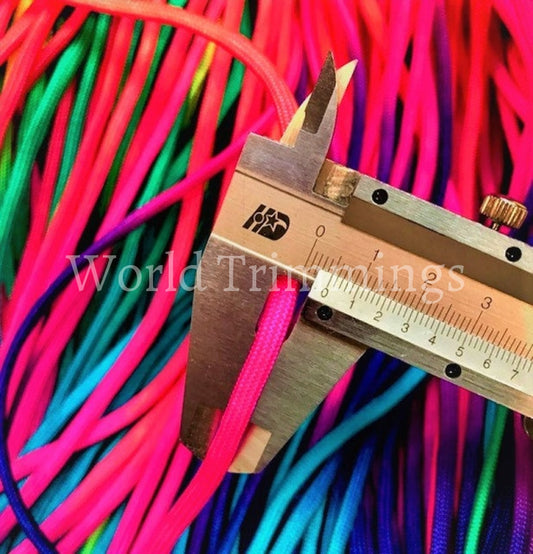 Neon Color Nylon Cord - Knotting/beading Cord 5Mm Rainbow/ 12 Yards Costumes