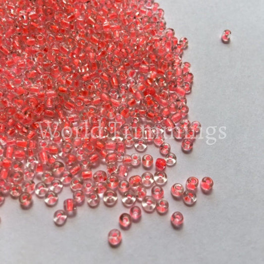 Neon Colors Seeds Beads Size 11/0 Loose Available In 3 Colors Price Per Bag/80 Grams Neon Coral