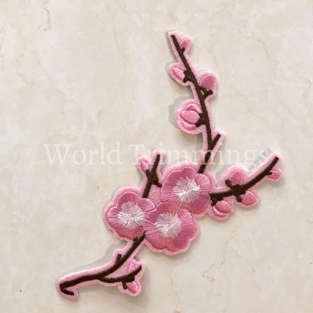 Plum Blossom Flower Embroidered Applique Patch Embroidery Adhesive Headpiece For Diy Dress Fashion