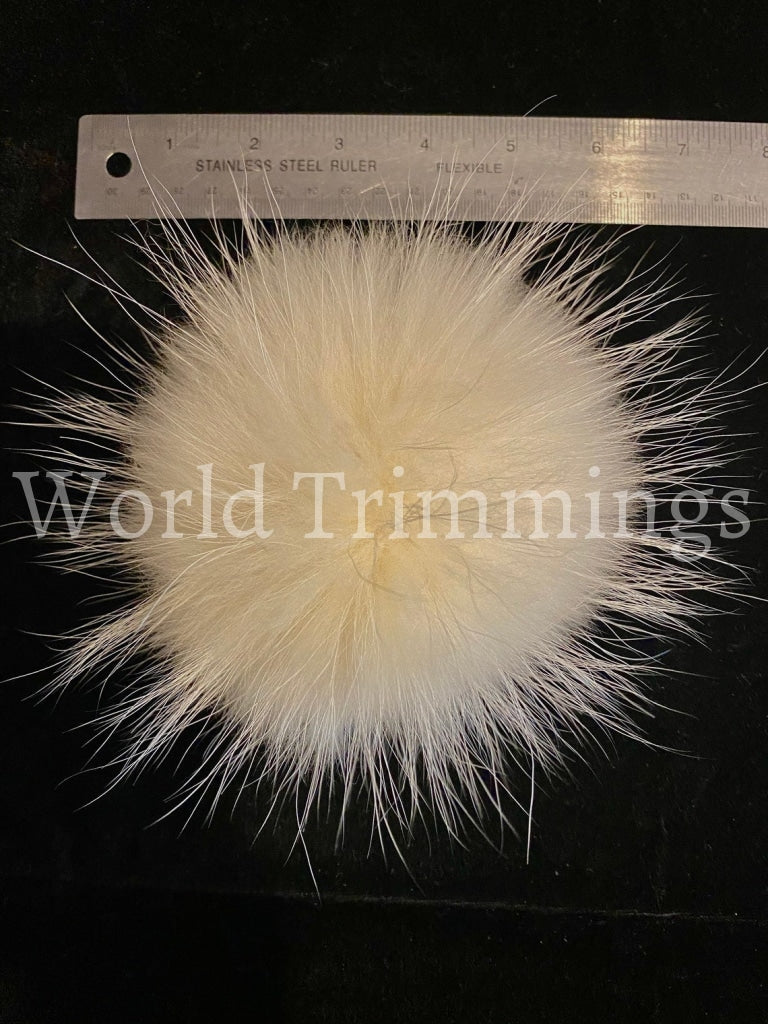 Real Fox Fur Pom 5 Inchs Hat Raccoon Pompom Large Poms Ball Hats