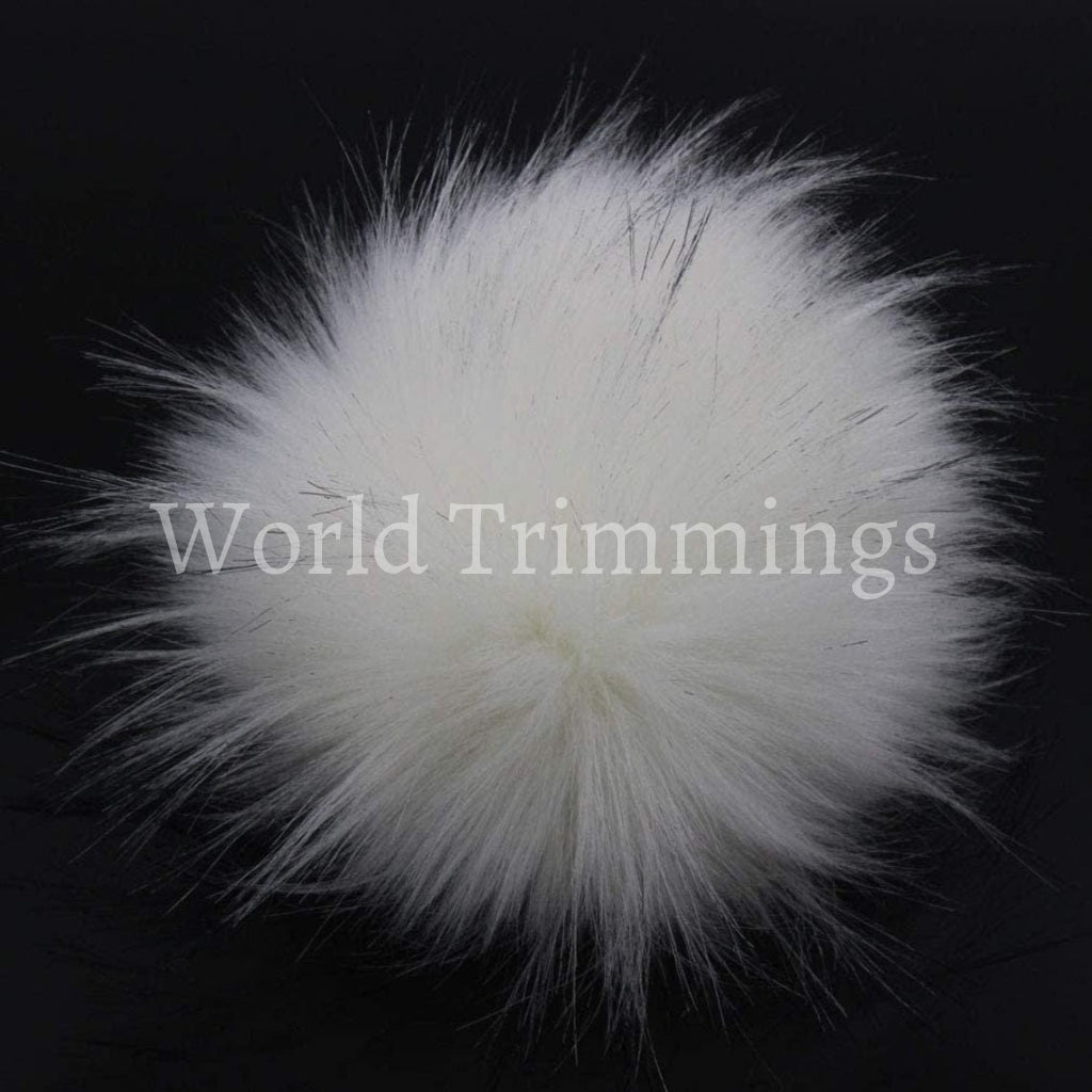 Real Fox Fur Pom 5 Inchs Hat Raccoon Pompom Large Poms Ball White Hats