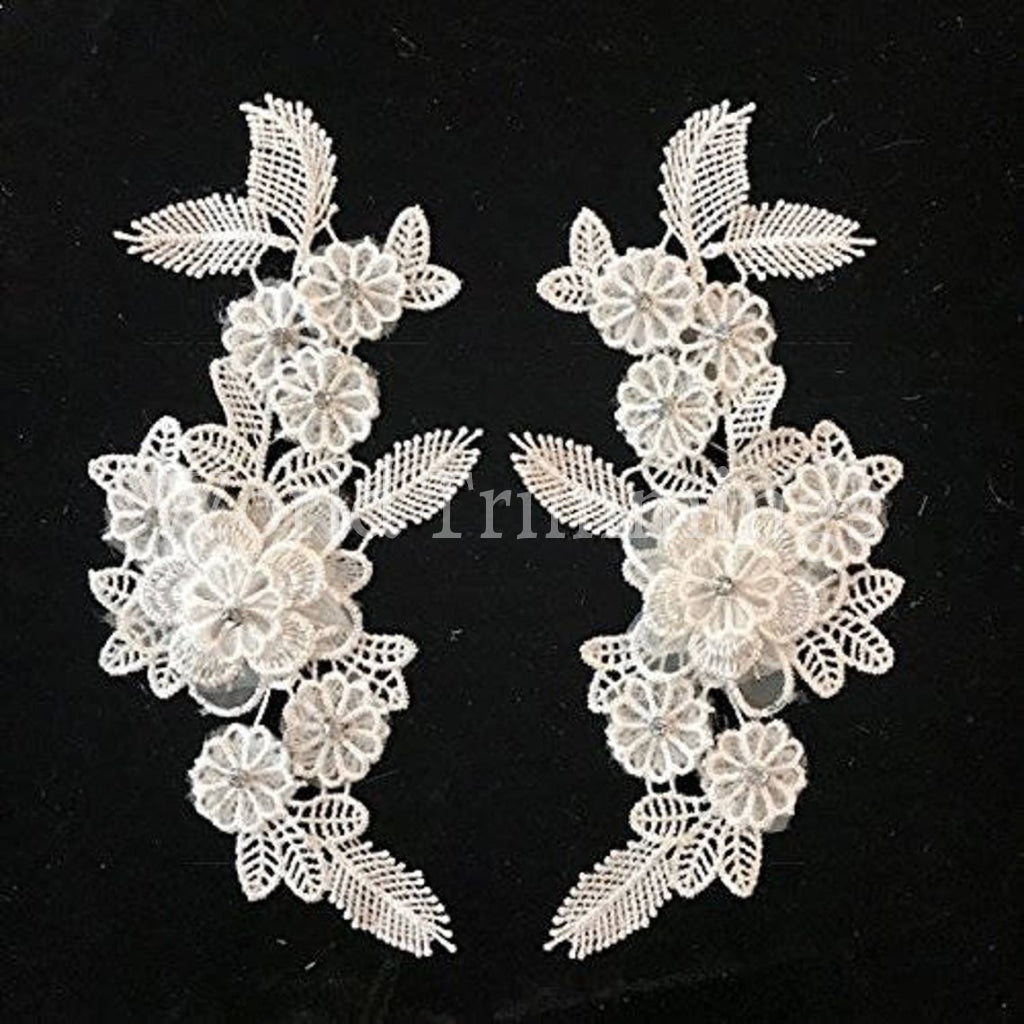 Rhinestone 3D Flower Lace Applique Diy Sew On Price Per Pair Baby & Toddler Clothing Accessories