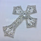 Rhinestone Cross Applique/ Swarovski Shine/ Baptism/ First Communion 5 X 3 3/4 Clothing Accessories