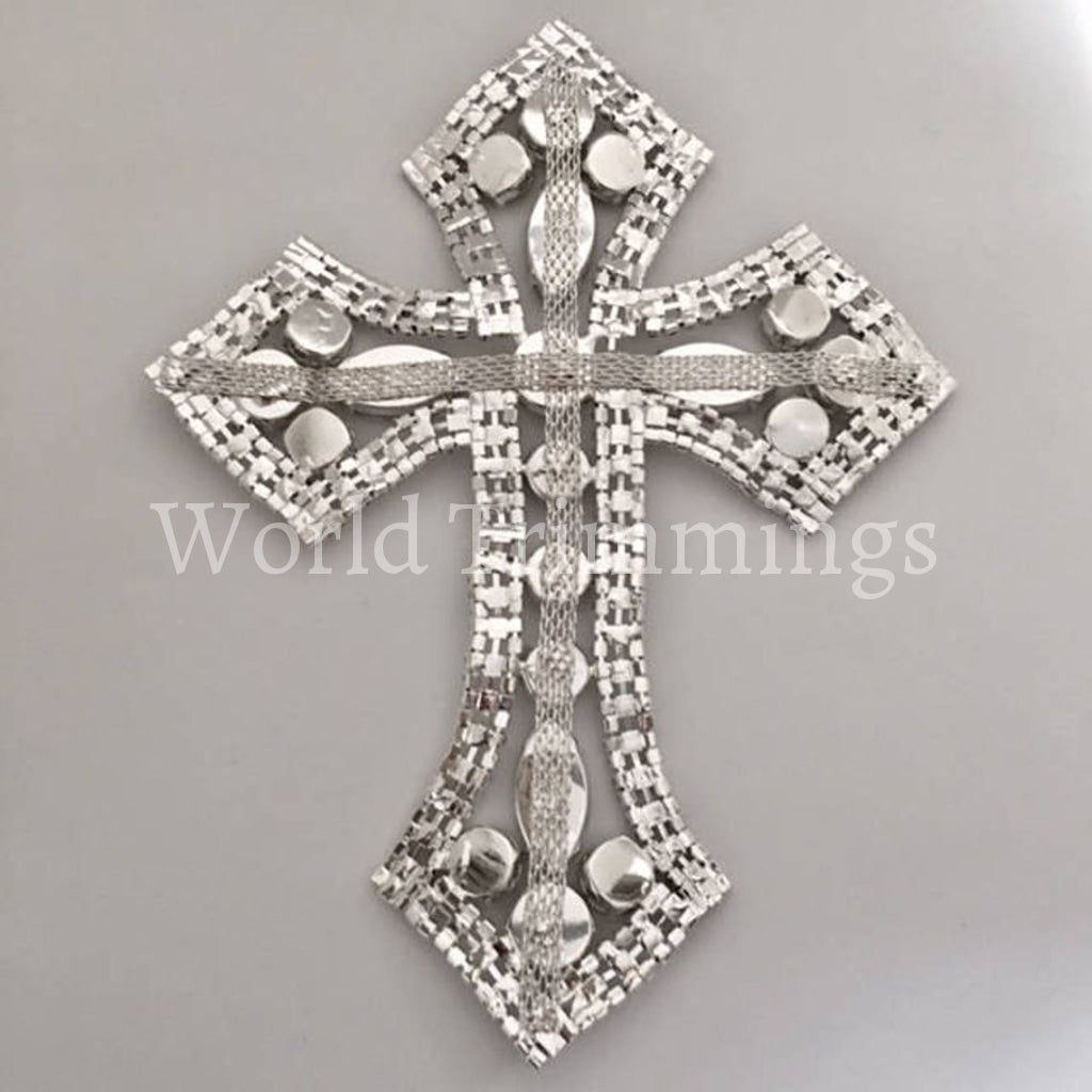 Rhinestone Cross Applique/ Swarovski Shine/ Baptism/ First Communion 7 1/4 X 5 3/4 Clothing