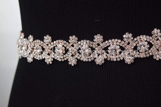 Rhinestone Crystal Trimming Chain Bridal Wedding Sash Hair Decoration 1 Diameter Selling Per Yard