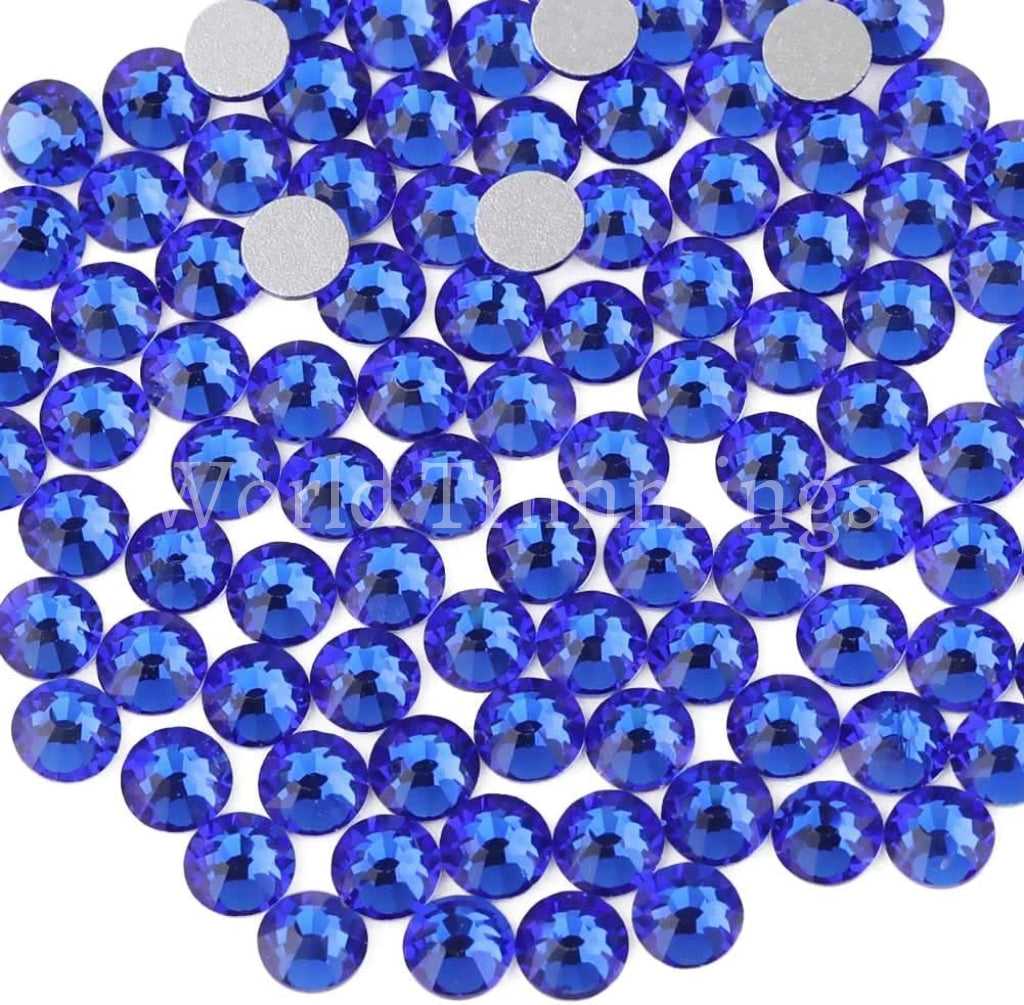 Sapphire 4Mm/5Mm/6Mm Loose Flat Back Rhinestone Packs/ Swarovski Shine Rhinestones Glue On Crystal