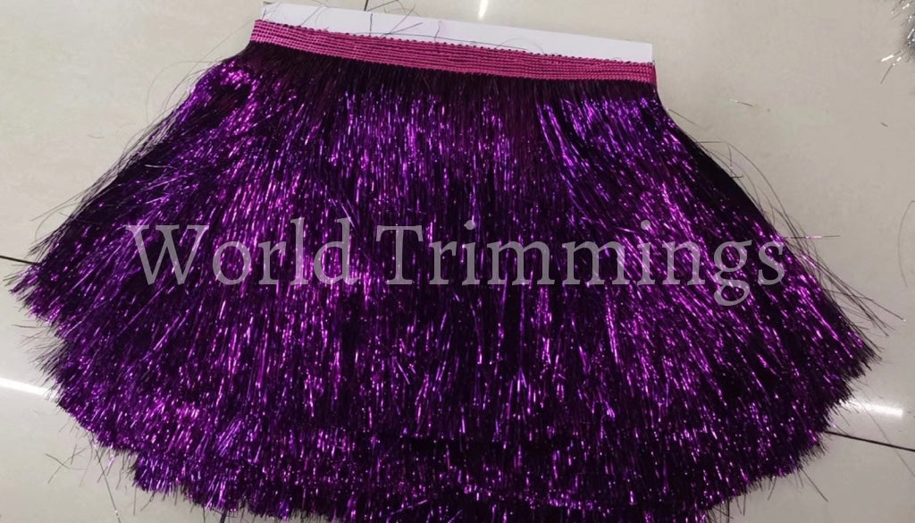 Shiny Metallic Fringe 7 Wide Perfect For Adding Flare To Garments Party Home Decor Applications And